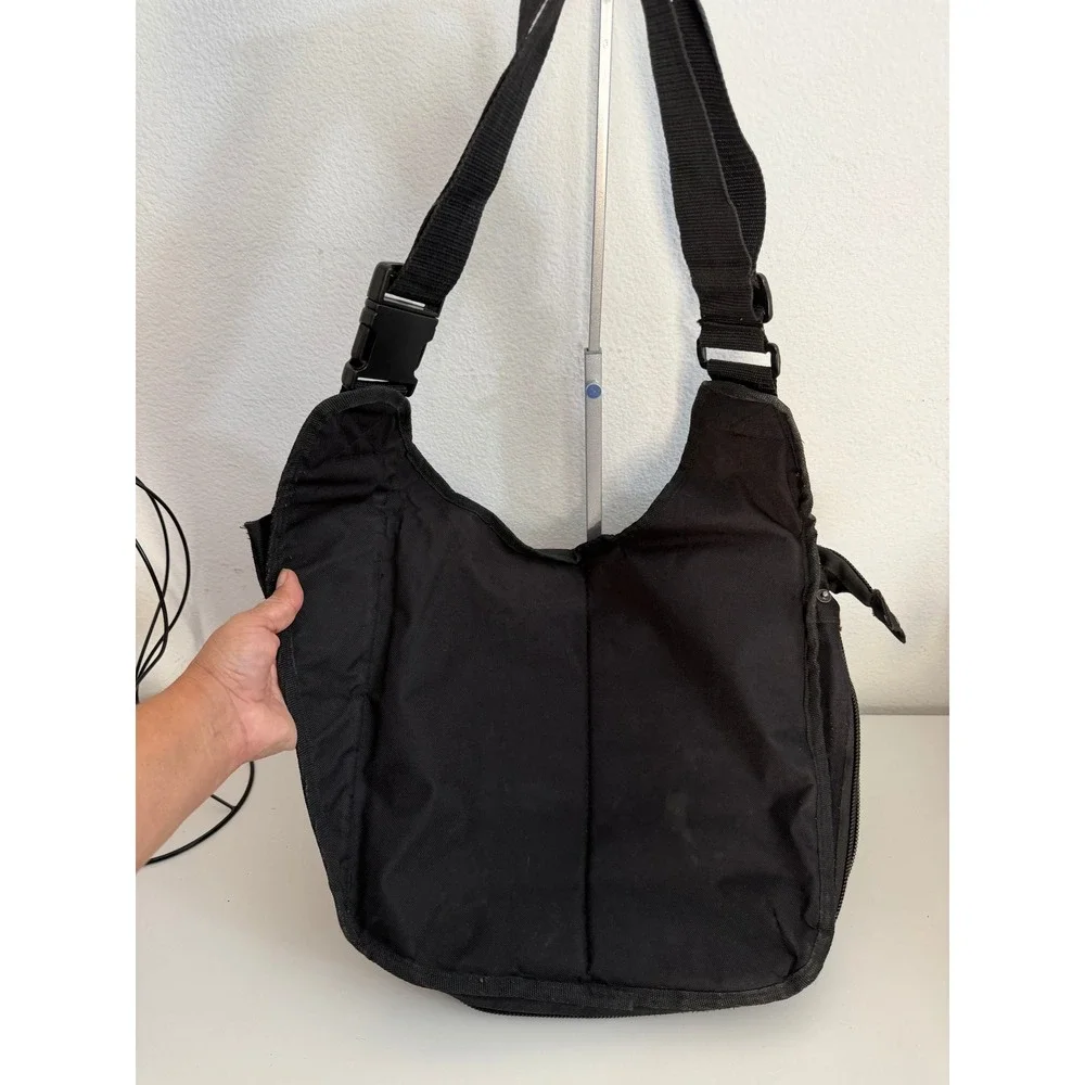 Writtenburg Black Canvas Tactical Messenger Bag Multi-Pocket Crossbody Utility